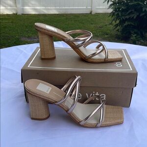 Dolce Vita Women's Tan Strappy Heeled Sandals